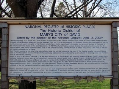 The Historic District of Mary's City of David Marker image. Click for full size.
