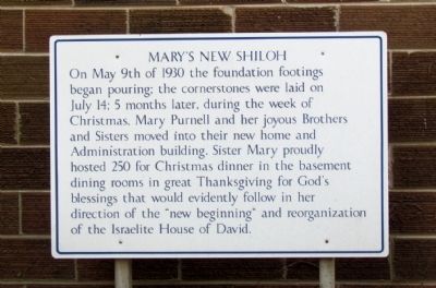 Informational Sign on Mary's New Shiloh image. Click for full size.