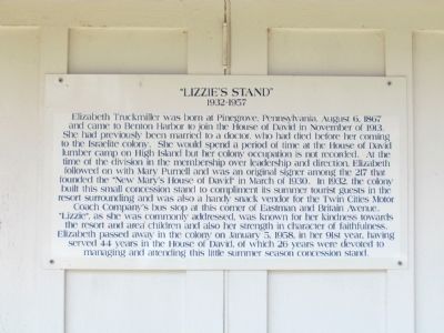 Informational Sign on Lizzies Stand image. Click for full size.