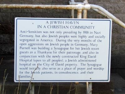 Informational Sign on<br>A Jewish Haven in a Christian Community image. Click for full size.