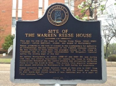Site of the Warren Reese House Marker image. Click for full size.