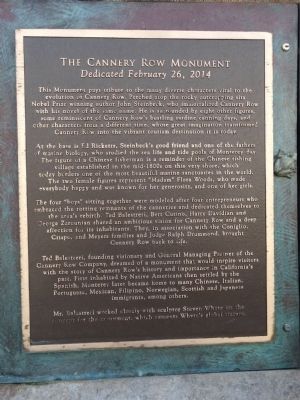 The Cannery Row Monument Marker image. Click for full size.
