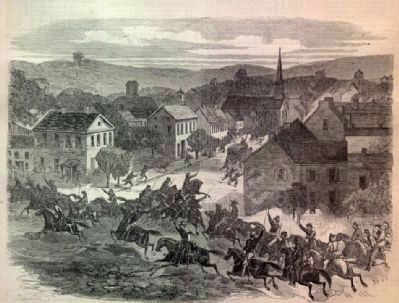 Entry of Morgan's Feebooters into Washington Ohio. Click for full size. Entry of Morgan's Feebooters into Washington Ohio image. Click for full size.
