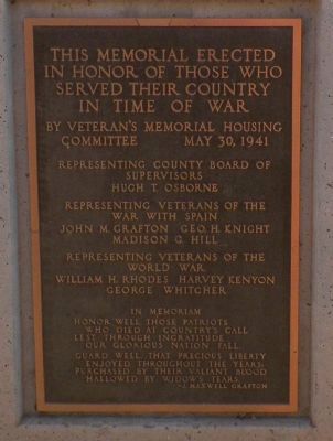 Imperial Valley Veterans' Memorial Marker image. Click for full size.
