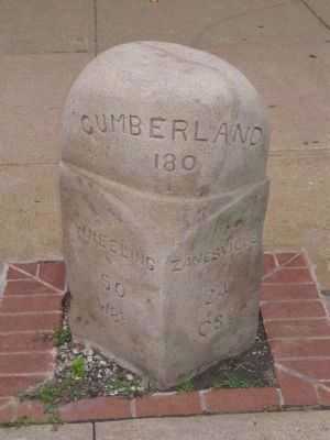 National Road Milestone<br>(Next to the Civil War Monument) image. Click for full size.