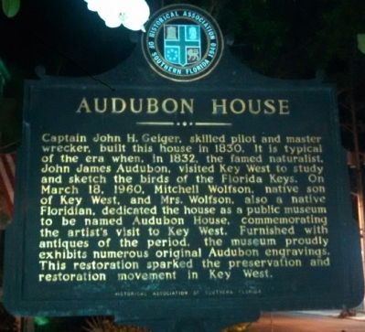 Audubon House Marker. Click for full size. Audubon House Marker image. Click for full size.