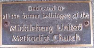 Middleburg United Methodist Church Bell Marker. Click for full size. Middleburg United Methodist Church Bell Marker image. Click for full size.