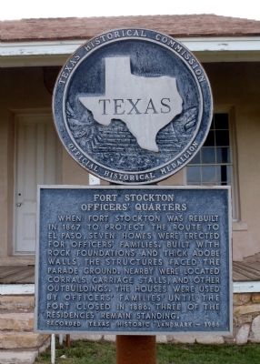 Fort Stockton Officers' Quarters Marker image. Click for full size.
