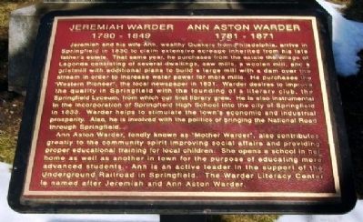 Jeremiah Warder and Ann Aston Warder Marker. Click for full size. Jeremiah Warder and Ann Aston Warder Marker image. Click for full size.