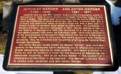 Jeremiah Warder and Ann Aston Warder Marker image. Click for full size.