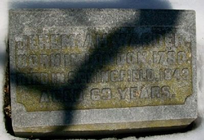 Jeremiah Warder Grave Marker. Click for full size. Jeremiah Warder Grave Marker image. Click for full size.