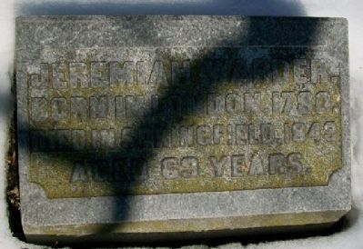 Jeremiah Warder Grave Marker image. Click for full size.