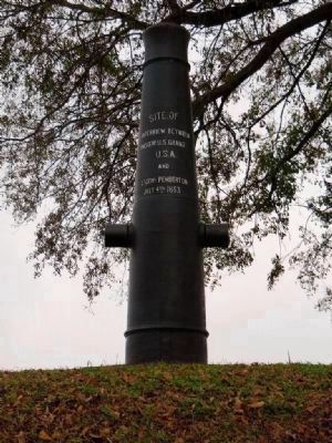 This 42-pounder cannon marks the Surrender Interview Site image. Click for full size.