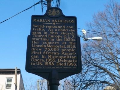 Marian Anderson Marker image. Click for full size.