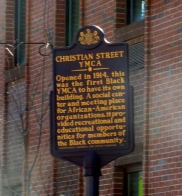Christian Street YMCA Marker image. Click for full size.