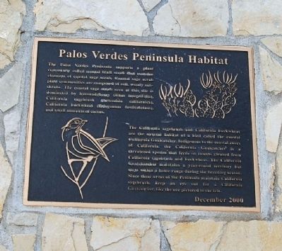 Palos Verdes Peninsula Habitat Marker image. Click for full size.