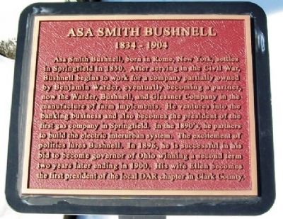 Asa Smith Bushnell Marker. Click for full size. Asa Smith Bushnell Marker image. Click for full size.