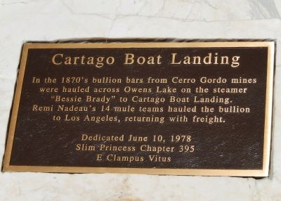 Cartago Boat Landing Marker. Click for full size. Cartago Boat Landing Marker image. Click for full size.