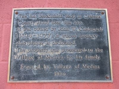 The Last Blacksmith Shop in Orleans County Marker. Click for full size. The Last Blacksmith Shop in Orleans County Marker image. Click for full size.