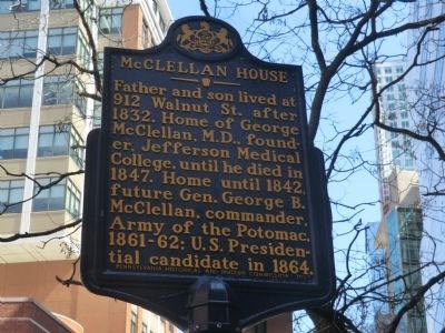 McClellan House Marker. Click for full size. McClellan House Marker image. Click for full size.