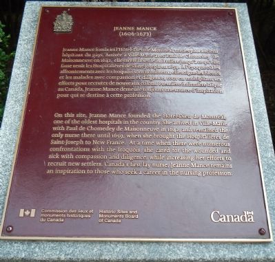 Jeanne Mance Marker. Click for full size. Jeanne Mance Marker image. Click for full size.