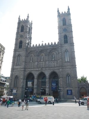 History of Basilique Notre Dame de Montréal Marker. Click for full size. History of Basilique Notre Dame de Montréal Marker image. Click for full size.