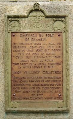 Fort Chambly Cemetery Marker image. Click for full size.