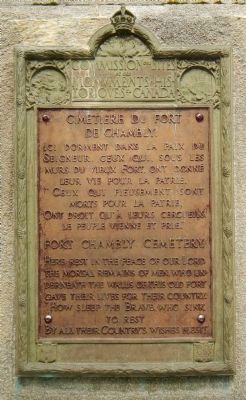 Fort Chambly Cemetery Marker image. Click for full size.