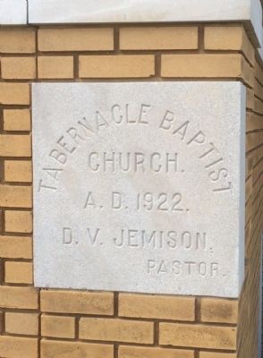 Tabernacle Baptist Church cornerstone.. Click for more information. Tabernacle Baptist Church cornerstone. image. Click for more information.