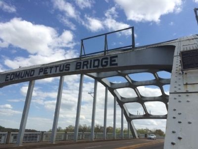 Edmund Pettus Bridge & Marker image. Click for full size.