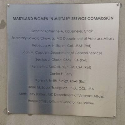 Maryland Women in Military Service Monument Marker image. Click for full size.