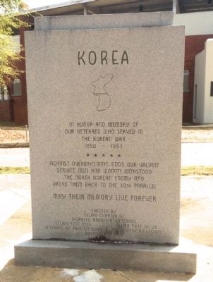 Dallas County Korean War Memorial (Front) image. Click for full size.