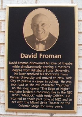 David Froman Marker image. Click for full size.