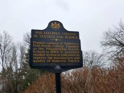 Philadelphia College of Textiles and Science Marker. Click for full size. Philadelphia College of Textiles and Science Marker image. Click for full size.