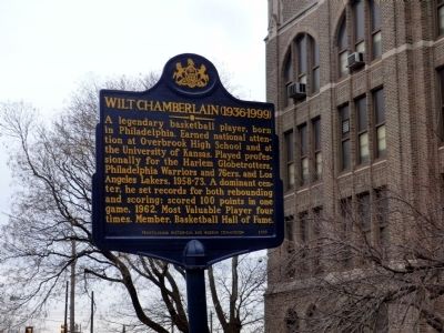 Wilt Chamberlain (1936-1999) Marker. Click for full size. Wilt Chamberlain (1936-1999) Marker image. Click for full size.