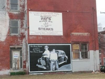 "Pat's King of Steaks" billboard across the street image. Click for full size.