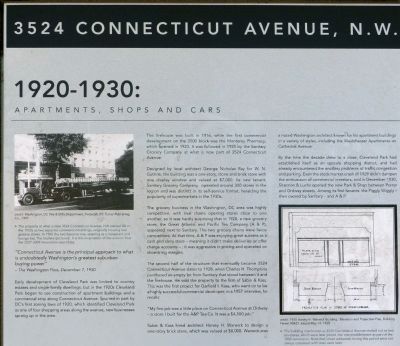 3524 Connecticut Avenue, N.W. Marker (1920-1930) image. Click for full size.