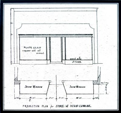 Projection Plan for Store lost 3528 Conn. Ave<br>Harvey H. Warwick, May 14, 1928 image. Click for full size.