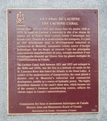 The Lachine Canal Marker image. Click for full size.