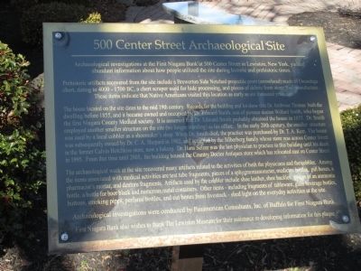 500 Center Street Archaeological Site Marker image. Click for full size.
