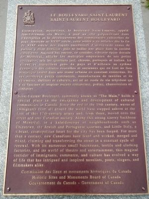 Saint-Laurent Boulevard Marker. Click for full size. Saint-Laurent Boulevard Marker image. Click for full size.