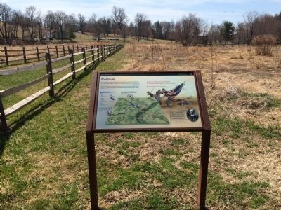 Retreat Marker looking toward the Gambrill Mill House. Click for full size. Retreat Marker looking toward the Gambrill Mill House image. Click for full size.