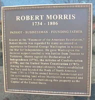 Robert Morris Marker. Click for full size. Robert Morris Marker image. Click for full size.
