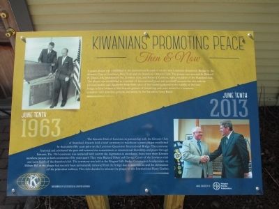 Kiwanians Promoting Peace Marker image. Click for full size.