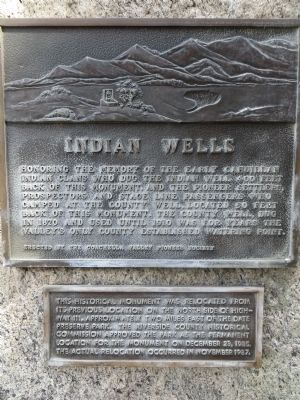 Indian Wells Marker. Click for full size. Indian Wells Marker image. Click for full size.