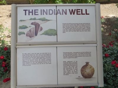 Sign near marker about the history of Indian Wells image. Click for full size.