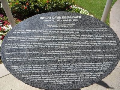 Dwight David Eisenhower Marker, Second Part image. Click for full size.