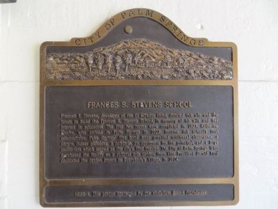 Frances S. Stevens School Marker image. Click for full size.