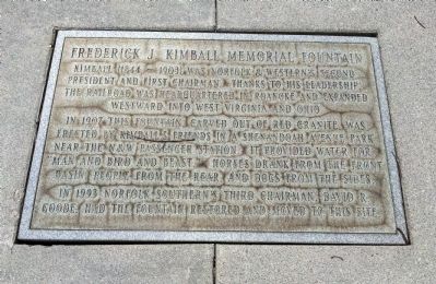 Frederick J. Kimball Memorial Fountain Marker image. Click for full size.