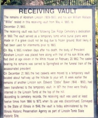 Receiving Vault Marker. Click for full size. Receiving Vault Marker image. Click for full size.